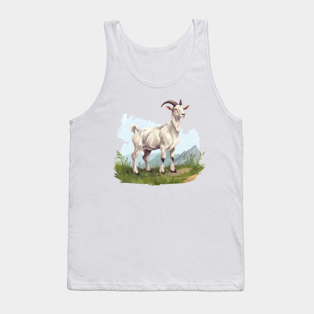 White Goat Tank Top by zooleisurelife